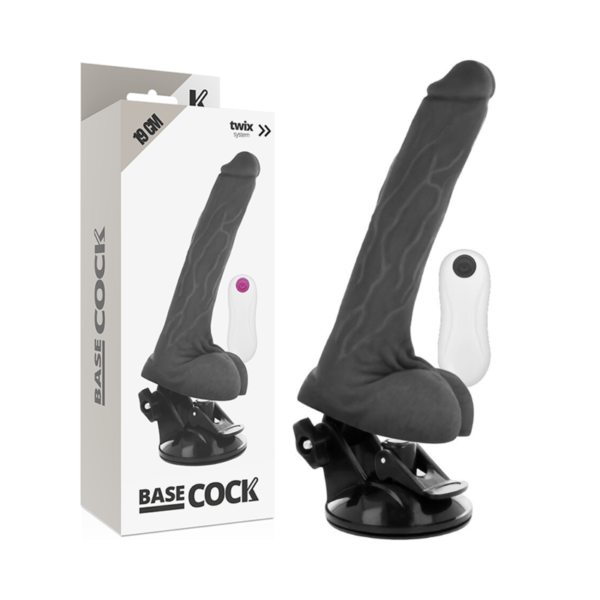 BASECOCK - VIBRATEUR RÉALISTE TÉLÉCOMMANDE NOIR 19 CM -O- 4 CM - – Image 3