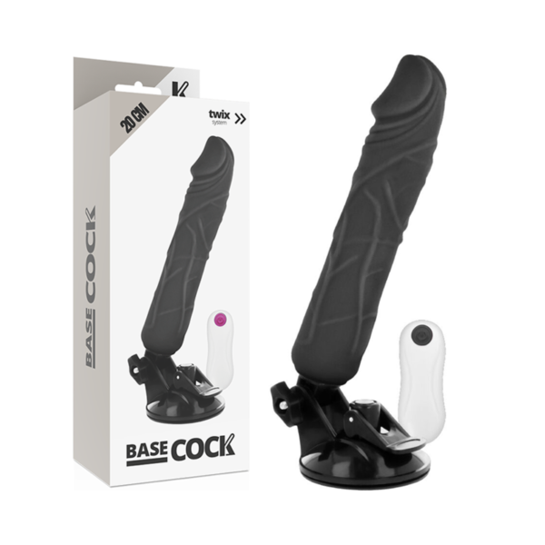 BASECOCK - VIBRATEUR RÉALISTE TÉLÉCOMMANDE NOIR 20 CM -O- 4 CM - – Image 3