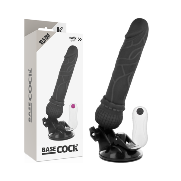 BASECOCK - VIBRATEUR RÉALISTE TÉLÉCOMMANDE NOIR 19.5 CM -O- 4 CM - – Image 3