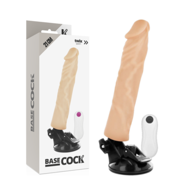 BASECOCK - VIBRATEUR RÉALISTE TÉLÉCOMMANDE NATUREL 21 CM -O- 4 CM -