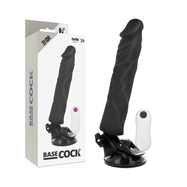 BASECOCK - VIBRATEUR RÉALISTE TÉLÉCOMMANDE NOIR 21 CM -O- 4 CM - – Image 3