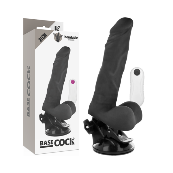 BASECOCK - VIBRATEUR ARTICULABLE TÉLÉCOMMANDE NOIR 21 CM -O- 5 CM - – Image 3