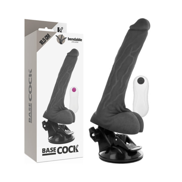 BASECOCK - VIBRATEUR ARTICULABLE TÉLÉCOMMANDE NOIR 18.5 CM -O- 4 CM - – Image 3