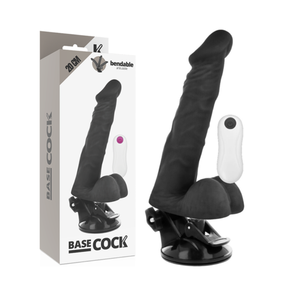BASECOCK - VIBRATEUR ARTICULABLE TÉLÉCOMMANDE NOIR 20 CM -O- 4.5 CM - – Image 3