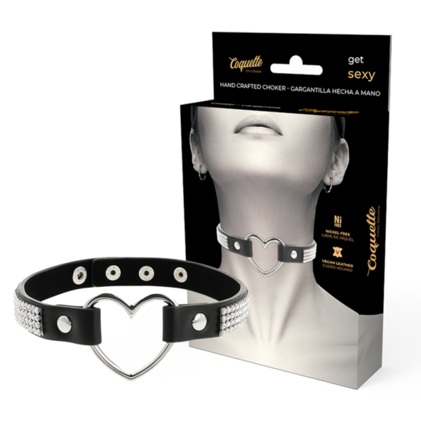 COQUETTE - CHIC DESIRE RAS DE COU EN CUIR VEGAN AVEC COEUR -