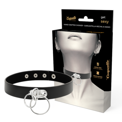 COQUETTE - CHIC DESIRE RAS DE COU DOUBLE ANNEAU EN CUIR VÉGAN -
