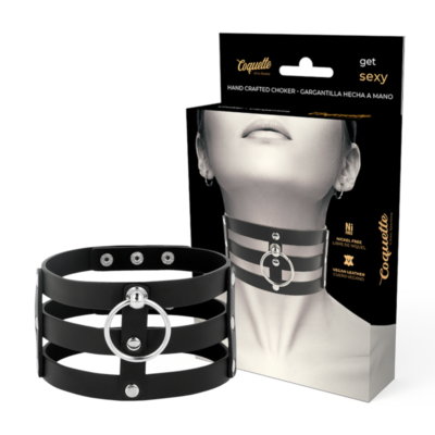 COQUETTE - CHIC DESIRE RAS DE COU EN CUIR VÉGAN STYLE FÉTICHE -