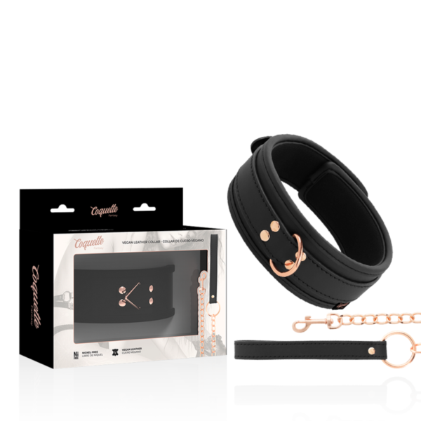 COQUETTE CHIC DESIRE - COLLIER FANTAISIE EN CUIR VÉGAN AVEC BRACELET ET DOUBLURE EN NÉOPRÈNE -