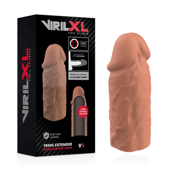 VIRILXL - EXTENSION DE PÉNIS MARRON EN SILICONE LIQUIDE V3 - – Image 2