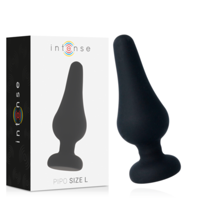 INTENSE - PLUG ANAL PIPO L SILICONE NOIR 13 CM -