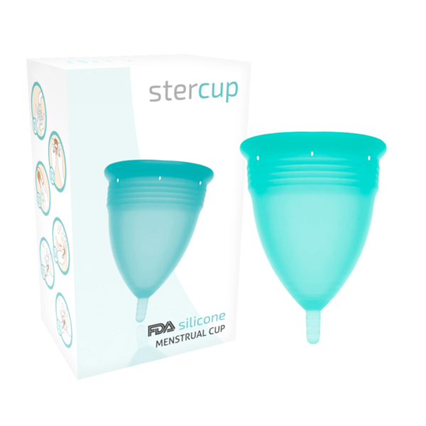 STERCUP - COUPE MENSTRUELLE EN SILICONE FDA TAILLE L AIGUE-MARINE -