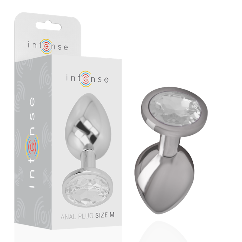 INTENSE - PLUG ANAL EN MÉTAL ALUMINIUM AVEC CRISTAL DARGENT TAILLE M - – Image 2