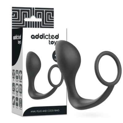 ADDICTED TOYS - PLUG ANAL AVEC ANNEAU EN SILICONE NOIR -