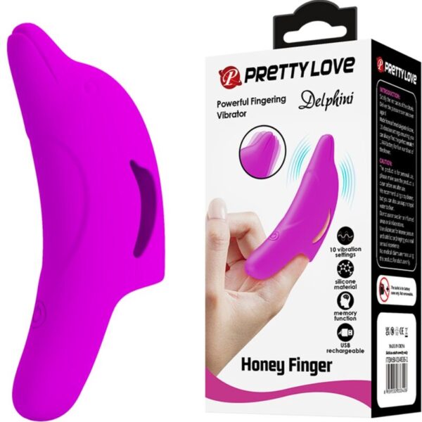 PRETTY LOVE - PUISSANT STIMULATEUR DE DOIGTS VIOLET DELPHINI -