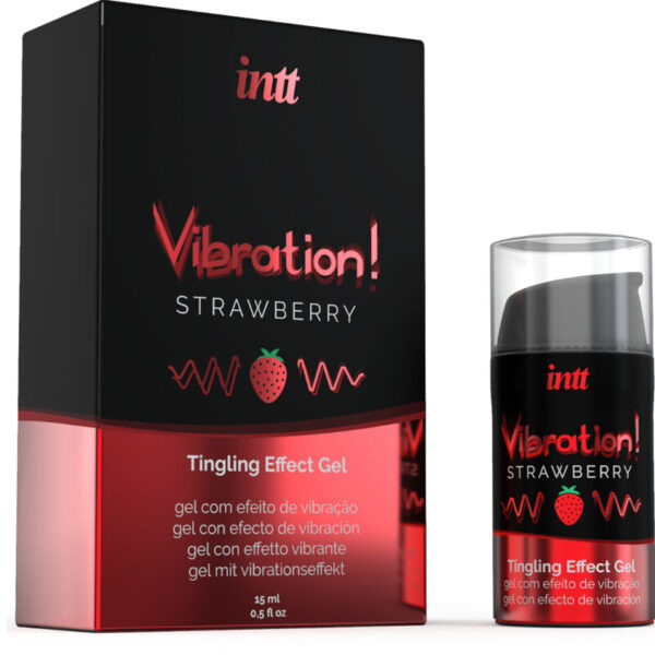 INTT - PUISSANT STIMULANT INTIME GEL VIBRANT LIQUIDE FRAISE 15 ML - – Image 2