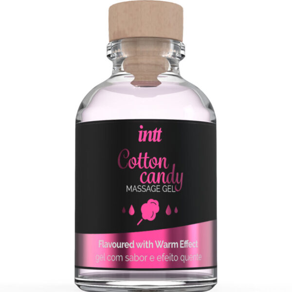 INTT MASSAGE & ORAL SEX - GEL DE MASSAGE SAVEUR COTTON BABE À PAPA ET EFFET CHAUFFANT -