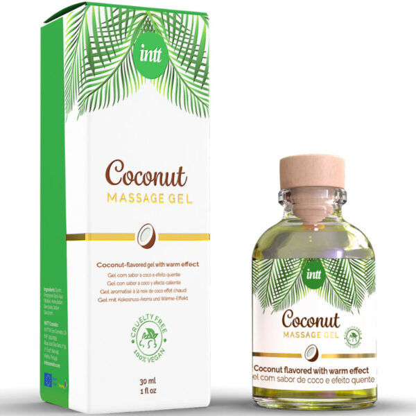 INTT - GEL DE MASSAGE VÉGAN AU SAVEUR DE COCO ET EFFET CHAUFFANT - – Image 2