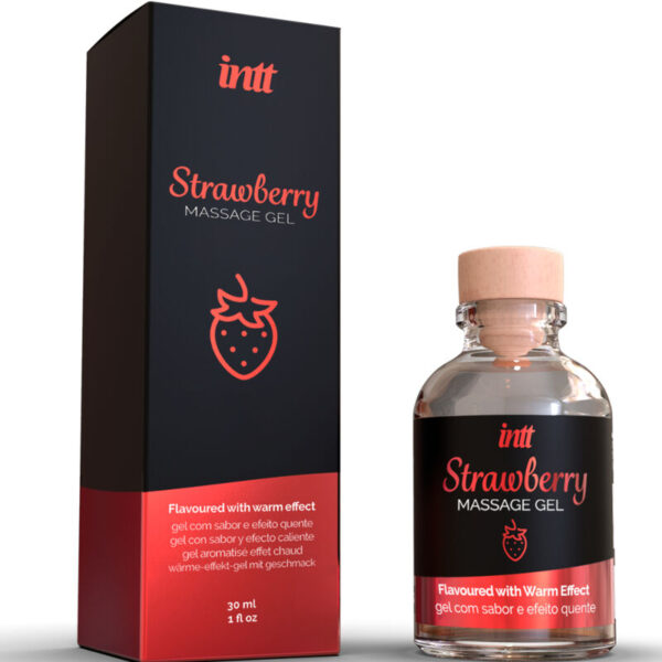 INTT MASSAGE & ORAL SEX - GEL DE MASSAGE EFFET CHAUD SAVEUR FRAISE - – Image 2