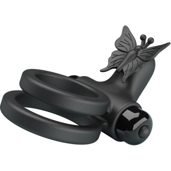 PRETTY LOVE - DOUBLE ANNEAU VIBRANT AVEC STIMULATEUR NOIR - – Image 6