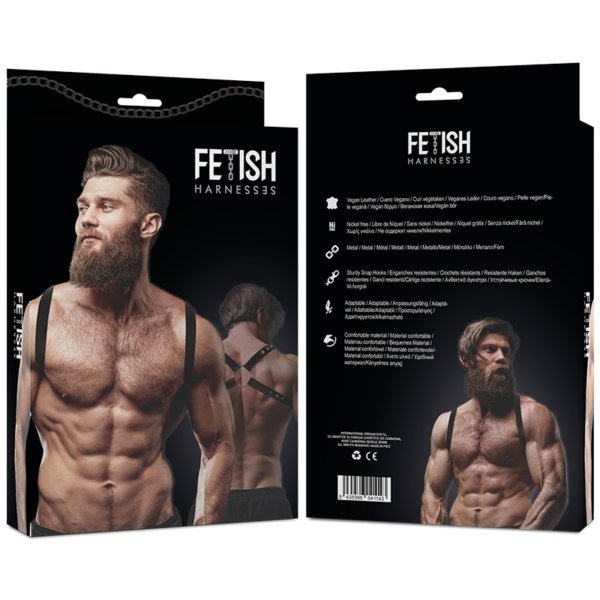 FETISH SUBMISSIVE ATTITUDE - HARNAIS DOS EN CUIR ÉCOLOGIQUE POUR HOMMES - – Image 3