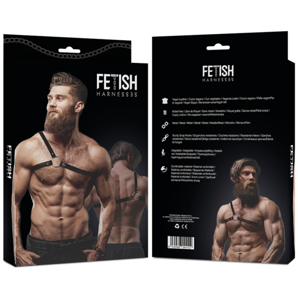 FETISH SUBMISSIVE ATTITUDE - HARNAIS EN CUIR ÉCOLOGIQUE  ÉPAULE CROISÉE POUR HOMMES - – Image 3