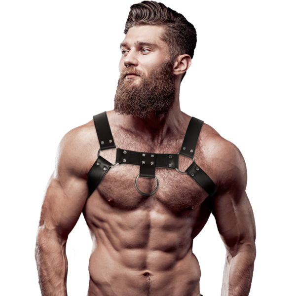 FETISH SUBMISSIVE ATTITUDE - HARNAIS POITRINE EN CUIR ÉCOLOGIQUE POUR HOMMES -
