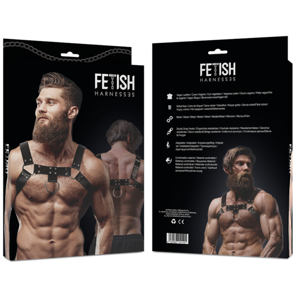 FETISH SUBMISSIVE ATTITUDE - HARNAIS POITRINE EN CUIR ÉCOLOGIQUE POUR HOMMES - – Image 3