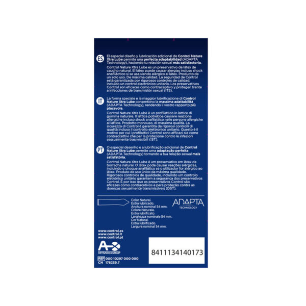 CONTROL - ADAPTA NATURE EXTRALUBE CONDOMS 12 UNITS - – Image 2