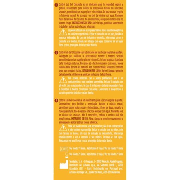 CONTROL - GEL LUBRIFIANT LUB CHOCOLAT 75 ML - – Image 2