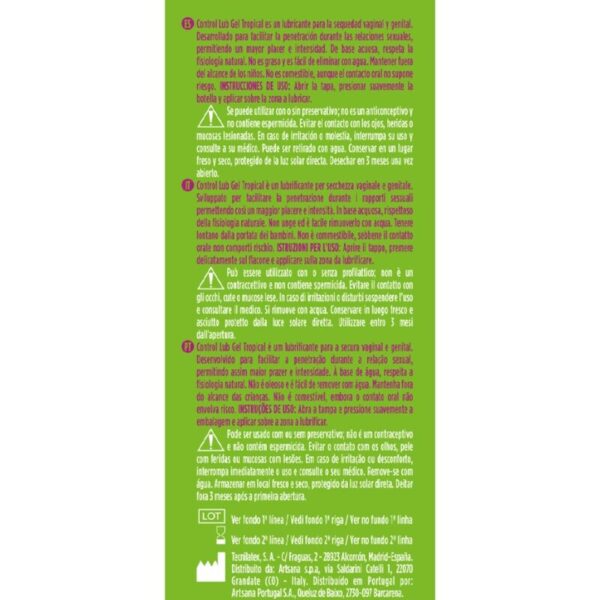 CONTROL - GEL LUBRIFIANT TROPICAL LUB 75 ML - – Image 2