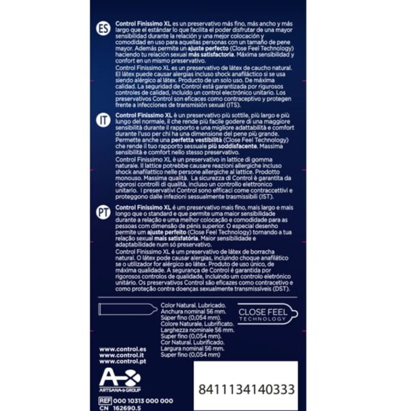 CONTROL - PRÉSERVATIFS FINISSIMO XL 12 UNITÉS - – Image 2