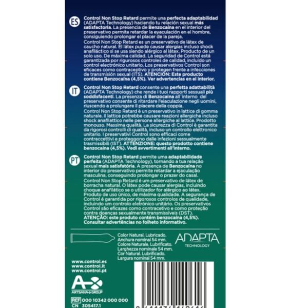 CONTROL - NON STOP RETARD CONDOMS 12 UNITS - – Image 2