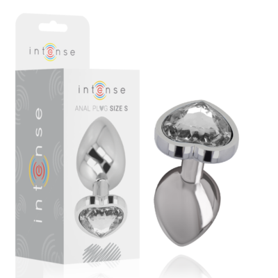 INTENSE - PLUG ANAL EN MÉTAL ALUMINIUM COEUR BLANC TAILLE S -