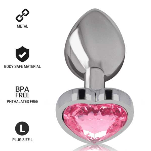 INTENSE - PLUG ANAL EN MÉTAL ALUMINIUM COEUR ROSE TAILLE L - – Image 7