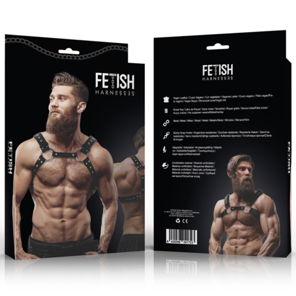 FETISH SUBMISSIVE ATTITUDE - HARNAIS POITRINE EN CUIR ÉCOLOGIQUE POUR HOMMES AVEC CLOUS - – Image 4