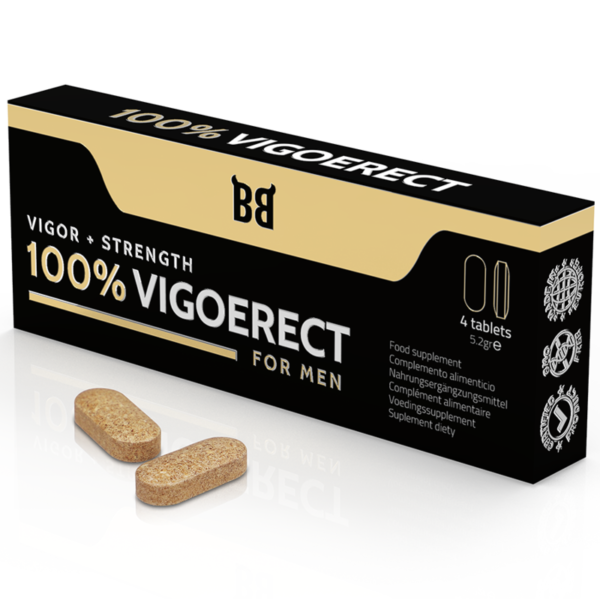 BLACK BULL - 100% VIGOERECT VIGEUR + FORCE POUR HOMME 4 COMPRIMES -