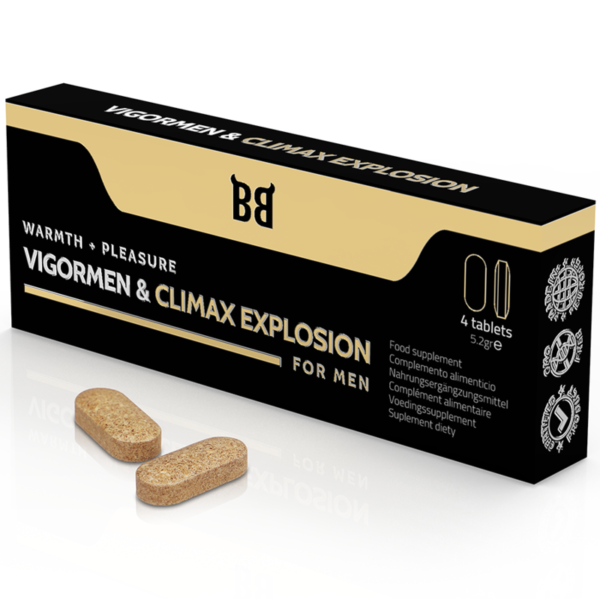 BLACK BULL - EXPLOSION VIGORMEN & CLIMAX PLUS GRAND PLAISIR POUR HOMMES 4 GÉLULES -