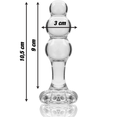NEBULA SERIES BY IBIZA - MODÈLE 1 BOUCHON EN VERRE BOROSILICATE TRANSPARENT 10.5 CM -O- 3 CM -