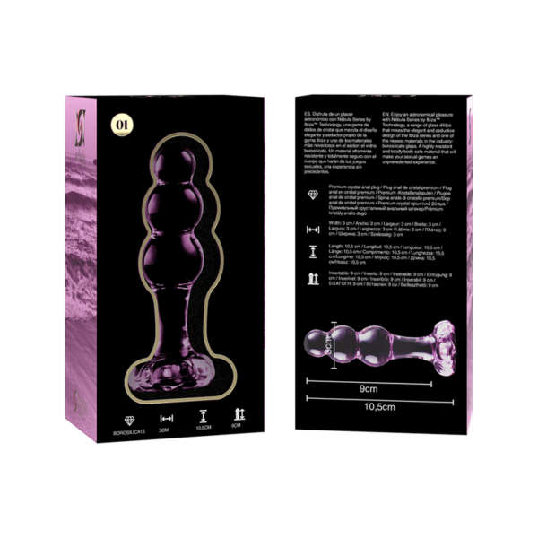 NEBULA SERIES BY IBIZA - MODÈLE 1 PLUG ANAL VERRE BOROSILICATE ROSE 10.5 CM -O- 3 CM - – Image 5
