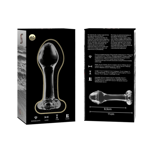 NEBULA SERIES BY IBIZA - PLUG ANAL MODÈLE 2 VERRE BOROSILICATE CLAIR 11 CM -O- 3.5 CM - – Image 5
