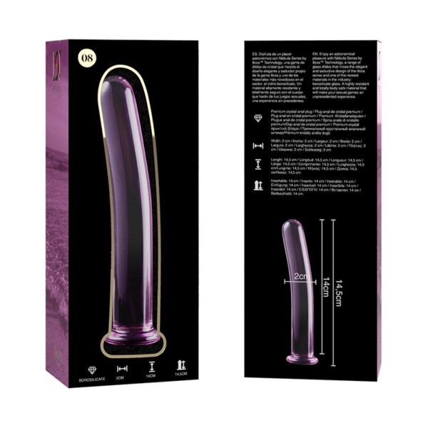 NEBULA SERIES BY IBIZA - MODÈLE 8 GODE EN VERRE BOROSILICATE ROSE 14.5 CM -O- 2 CM - – Image 5