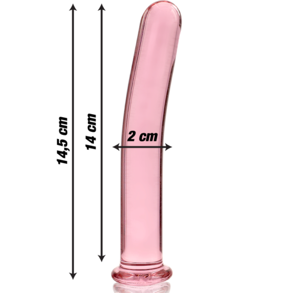 NEBULA SERIES BY IBIZA - MODÈLE 8 GODE EN VERRE BOROSILICATE ROSE 14.5 CM -O- 2 CM - – Image 4