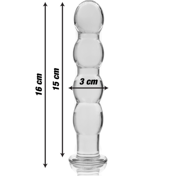 NEBULA SERIES BY IBIZA - MODÈLE 10 GODE EN VERRE BOROSILICATE CLAIR 16.5 CM -O- 3.5 CM - – Image 4