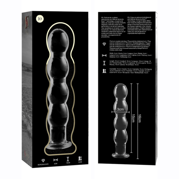 NEBULA SERIES BY IBIZA - MODÈLE 10 GODE EN VERRE BOROSILICATE CLAIR 16.5 CM -O- 3.5 CM - – Image 5