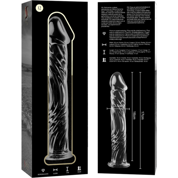 NEBULA SERIES BY IBIZA - MODÈLE 12 GODE EN VERRE BOROSILICATE CLAIR 17 CM -O- 3.5 CM - – Image 5