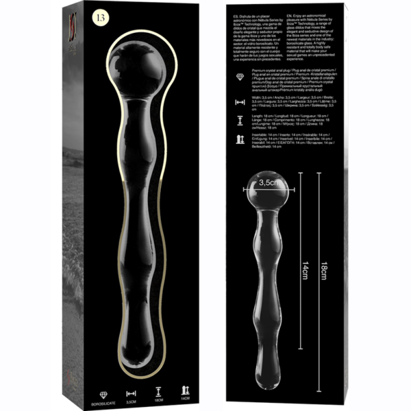 NEBULA SERIES BY IBIZA - MODÈLE 13 GODE EN VERRE BOROSILICATE CLAIR 18 CM -O- 3.5 CM - – Image 5