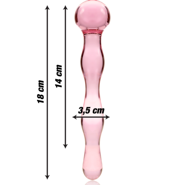 NEBULA SERIES BY IBIZA - MODÈLE 13 GODE EN VERRE BOROSILICATE ROSE 18 CM -O- 3.5 CM - – Image 4