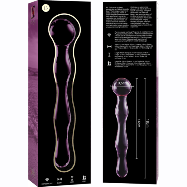 NEBULA SERIES BY IBIZA - MODÈLE 13 GODE EN VERRE BOROSILICATE ROSE 18 CM -O- 3.5 CM - – Image 5