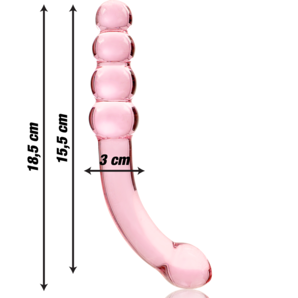 NEBULA SERIES BY IBIZA - MODÈLE 14 GODE EN VERRE BOROSILICATE ROSE 18.5 CM -O- 3 CM - – Image 4