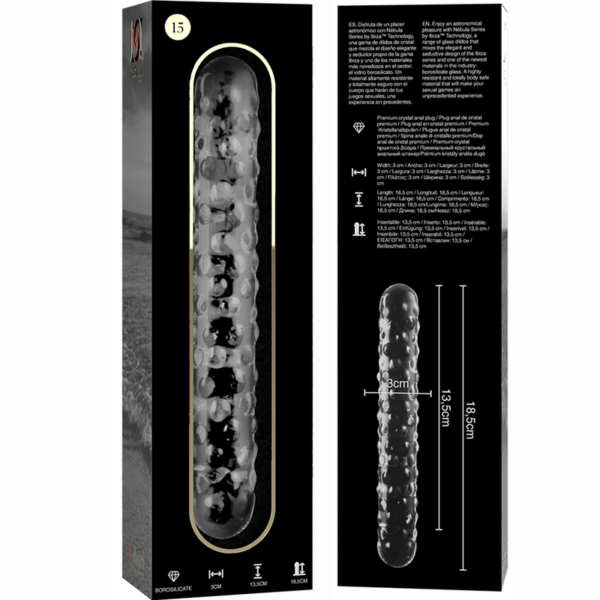 NEBULA SERIES BY IBIZA - MODÈLE 15 GODE EN VERRE BOROSILICATE CLAIR 18.5 CM -O- 3 CM - – Image 5